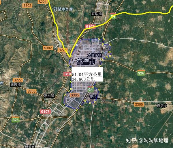 河南省黄河以北5大城市,城区面积比较:安阳市最大,鹤壁市最小