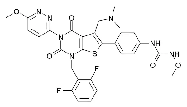 relugolix的分子结构式(图片来源:meodipt [public domain])