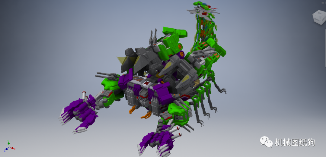 机器人scorponok蝎子变形金刚拼装模型3d图纸inventor设计