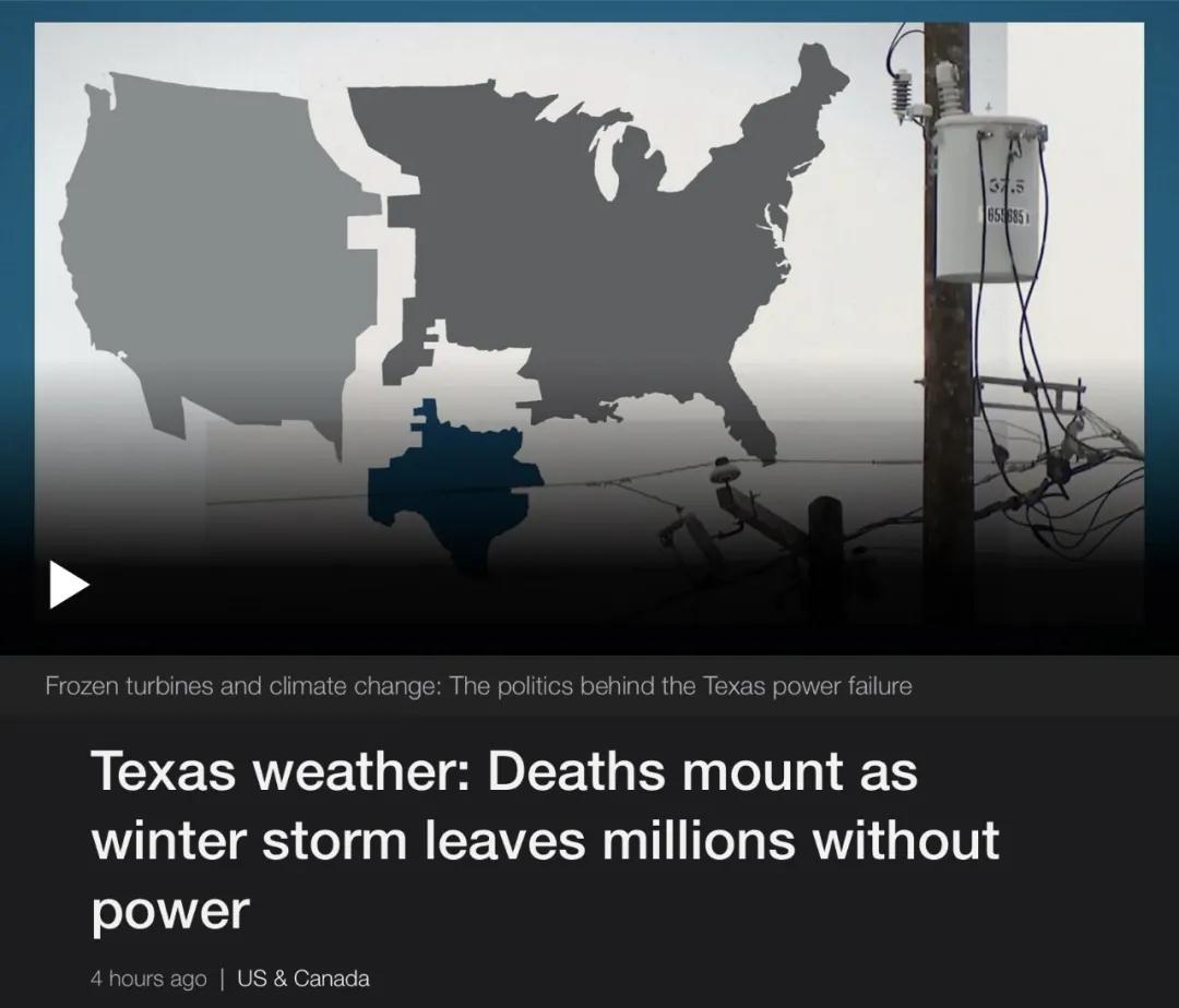 there have been widespread blackouts in texas, where the