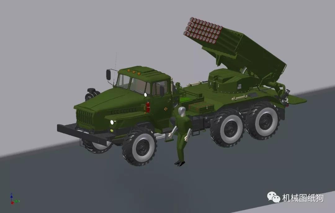 【其他车型】ural 4320全地形卡车带bm-21火箭发射管玩具模型3d图纸