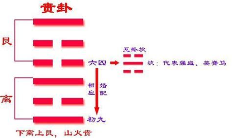 解读:贲卦是下离上艮,亦即"山火责".