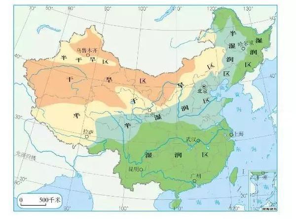 古长城 长江中下游平原和华北平原界线:淮河 云贵高原与东南丘陵界线