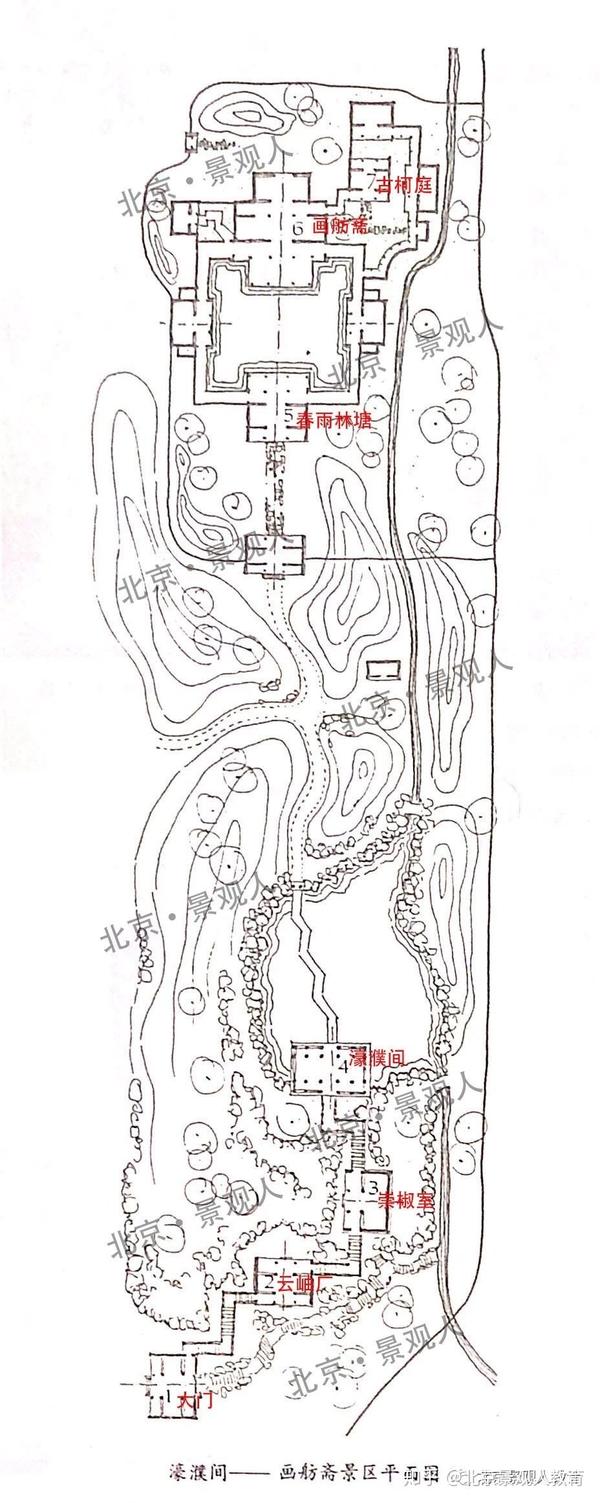 (2) 北海北岸 新建和改建的共有 六组建筑群: 镜清斋,西天梵境,澄观