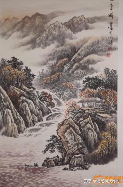 积彩水墨山水画开派人一线山水画名家李川浦画家