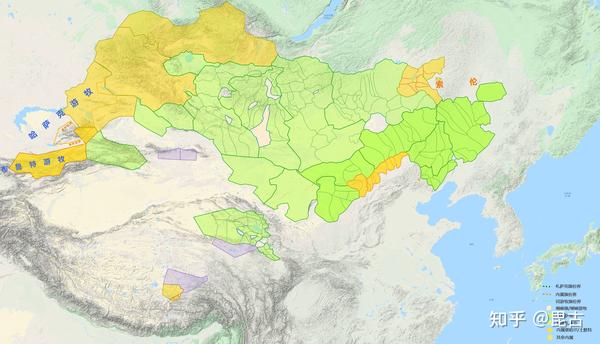 大清一统新旧蕃蒙古并诸都统衙门全图