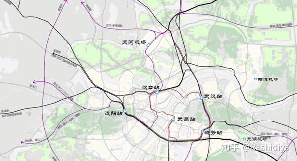 武汉铁路枢纽的示意图(包含规划)