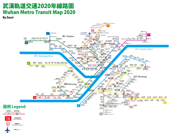 武汉2020年地铁示意图