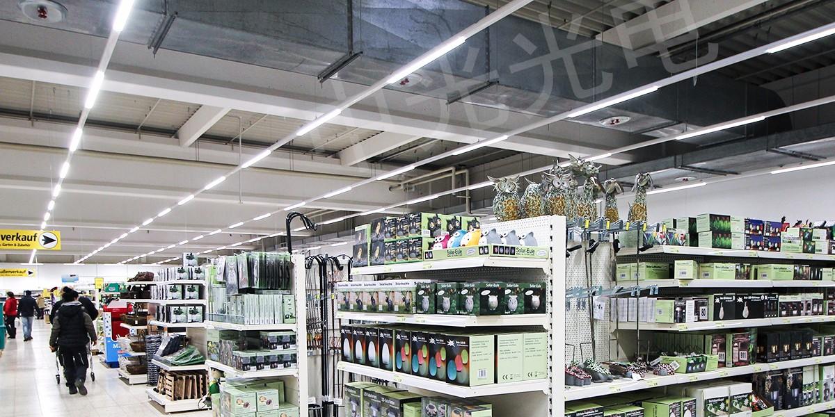 超市照明灯具选型,就用中光光电led超市线条灯