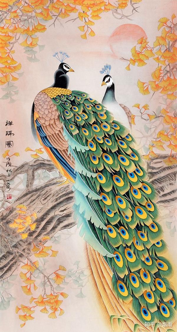 走廊墙壁装饰画 一幅美美的吉祥花鸟画足以