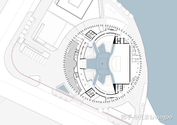 汉秀剧场的平面图,属于开放式舞台