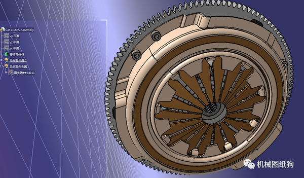 工程机械carclutch汽车离合器3d数模图纸igs格式