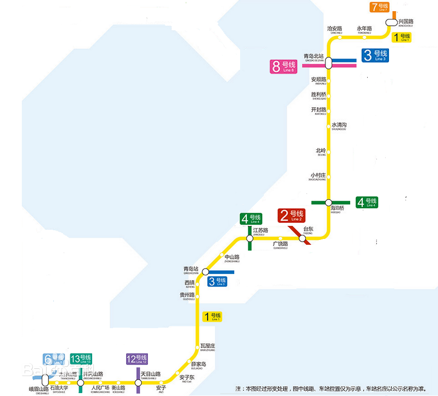 对此,西海岸新区官方给予答复称,地铁1号线以青岛北站为界,目前北段已