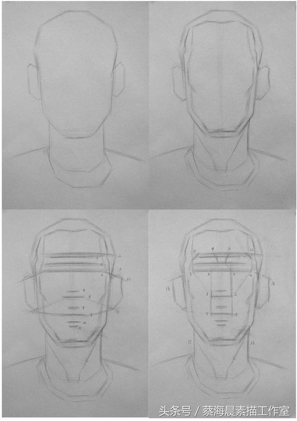 素描人物头像各角度起稿教程虽然方法很老但却很实用很用心