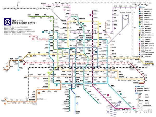 北京地铁2021年线路图ver099