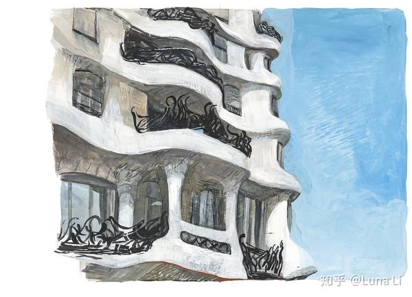 《巴塞罗那》的米拉之家,著名建筑师高迪的代表作之一