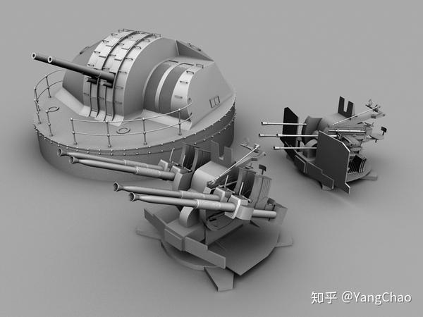 maya习作多炮塔神教战列舰四联装主炮