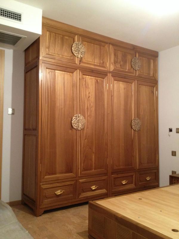 金丝柚木中式古典样式衣柜