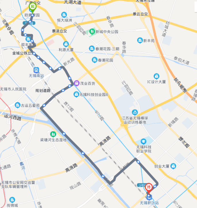 2021年最新江苏无锡新区火车站途经公交车线路乘坐点及其运行时间查询