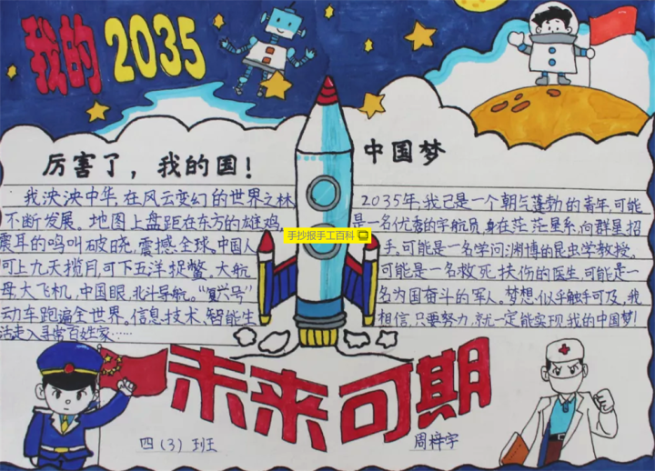 2035年的手抄报简单,2035年的手抄报内容 畅想未来2035年手抄报小报