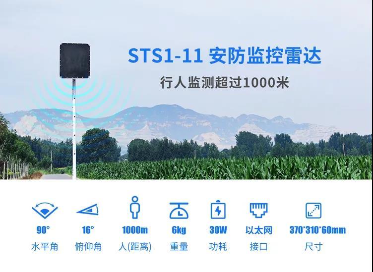 毫米波雷达超公里级区域实时监控森思泰克sts111安防监控雷达重磅发布