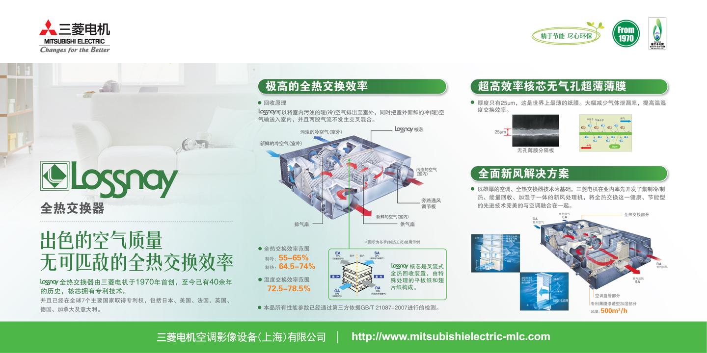 三菱电机 lossnay全热交换器 超薄型rst