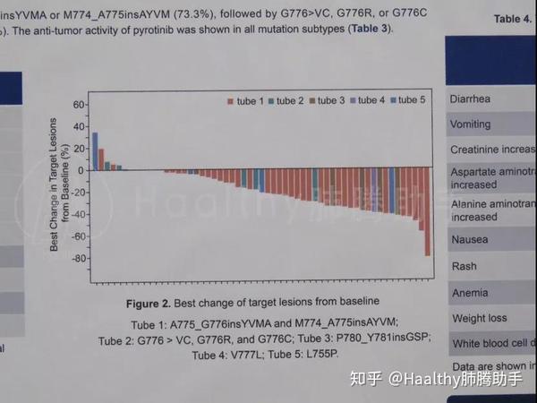 不同突变亚型患者治疗后肿瘤变化瀑布图