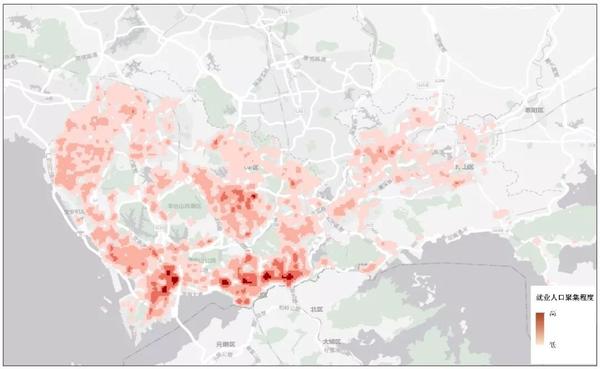 深圳市就业人口空间分布