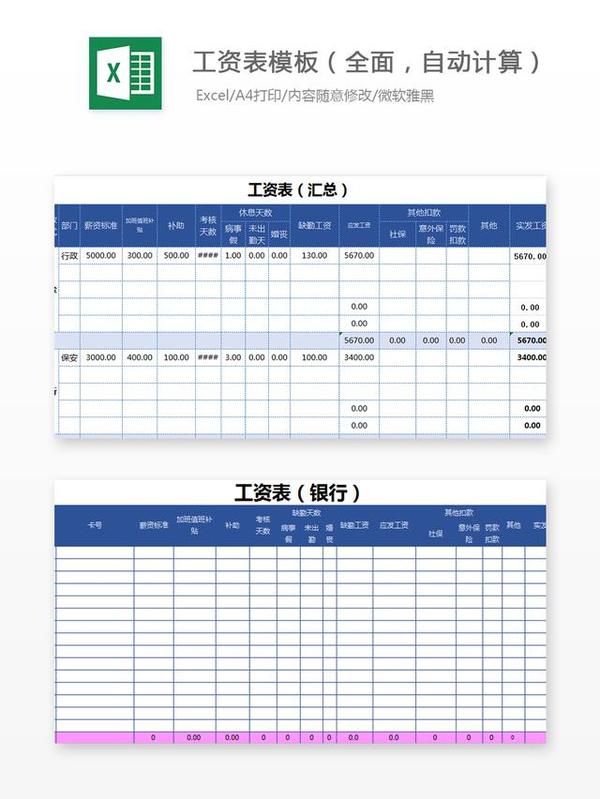 2020实用工资excel全套模板(含公式),超详细!收藏!
