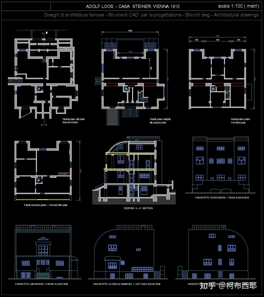 cadsu模型adolfloos阿道夫路斯作品集米勒穆勒缪勒住宅别墅moller