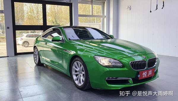 烟台贴汽车改色膜3m1080改色贴膜宝马变极光抹茶绿色