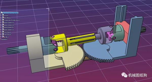 精巧机构齿轮双万向节结构3d图纸stpigs格式