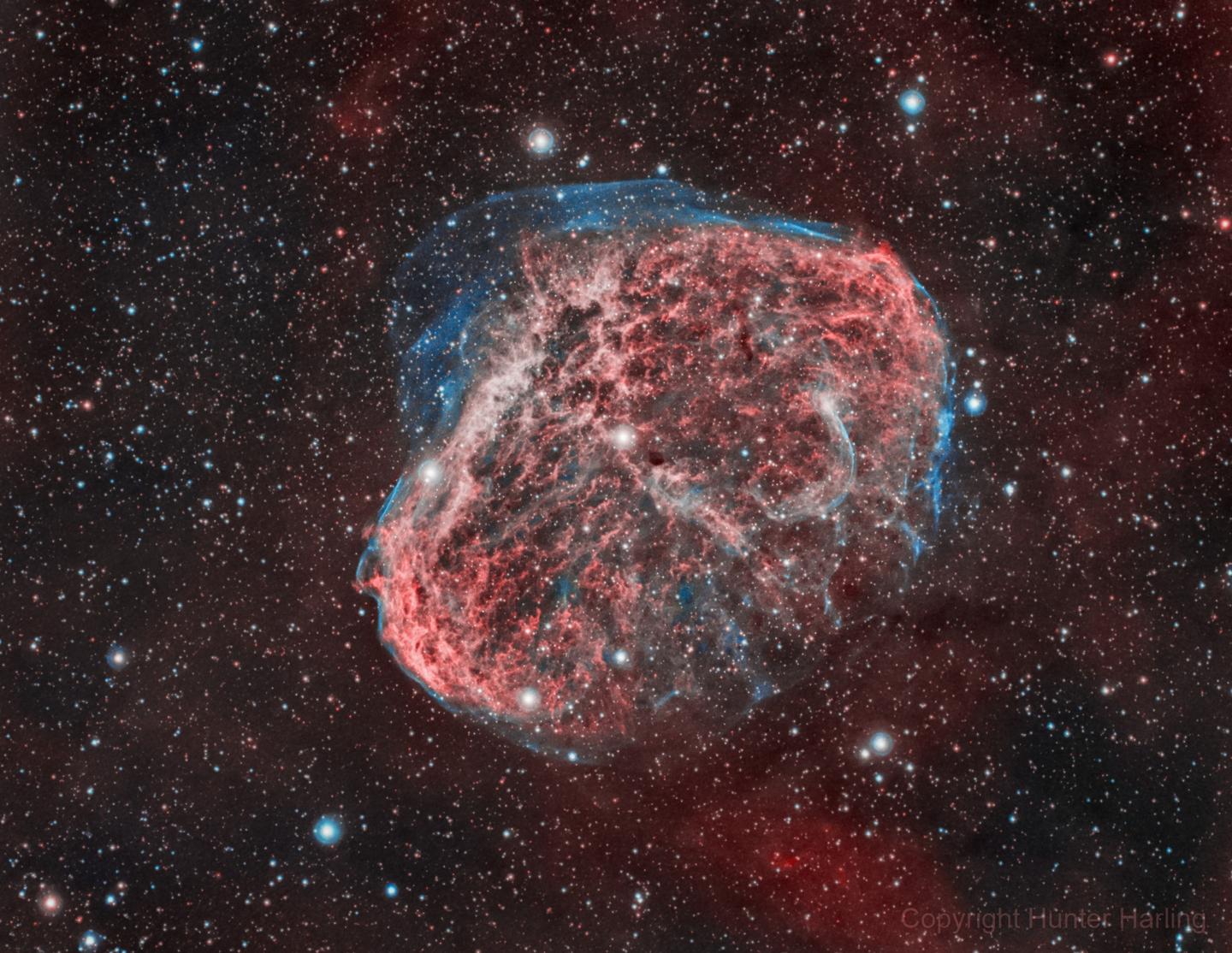 ngc6888弦月状星云似神秘城堡又似彩色大泡泡zwoasi天文摄影集