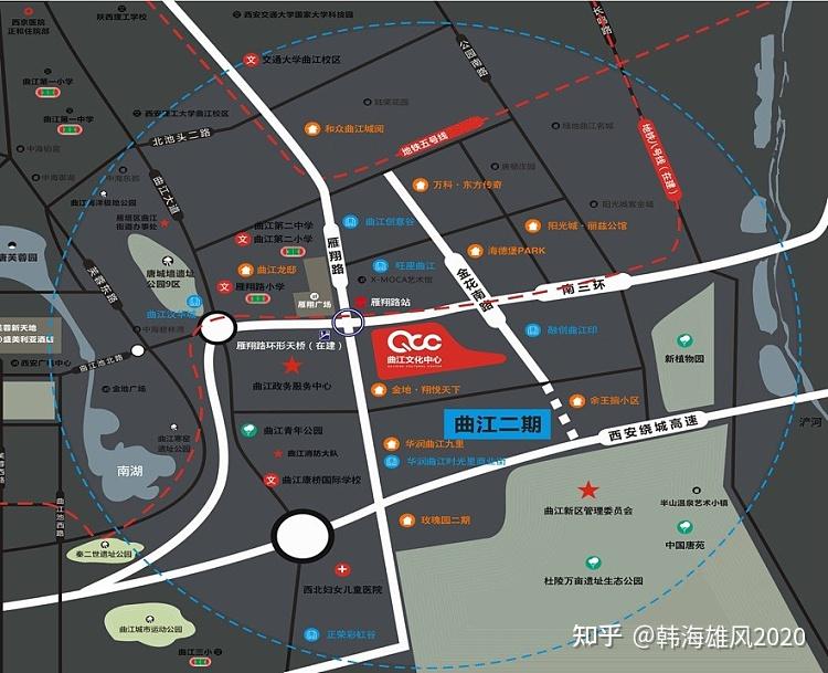 雁翔广场,交大科技产业园,曲江创意谷等成为西安市文化产业实力的象征