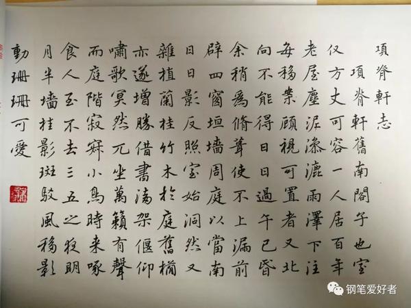 归有光《项脊轩志》手写钢笔字笔友钢笔书法写作欣赏