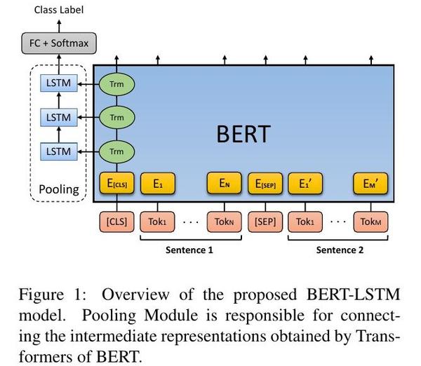 提议的bert-lstm模型的概述.