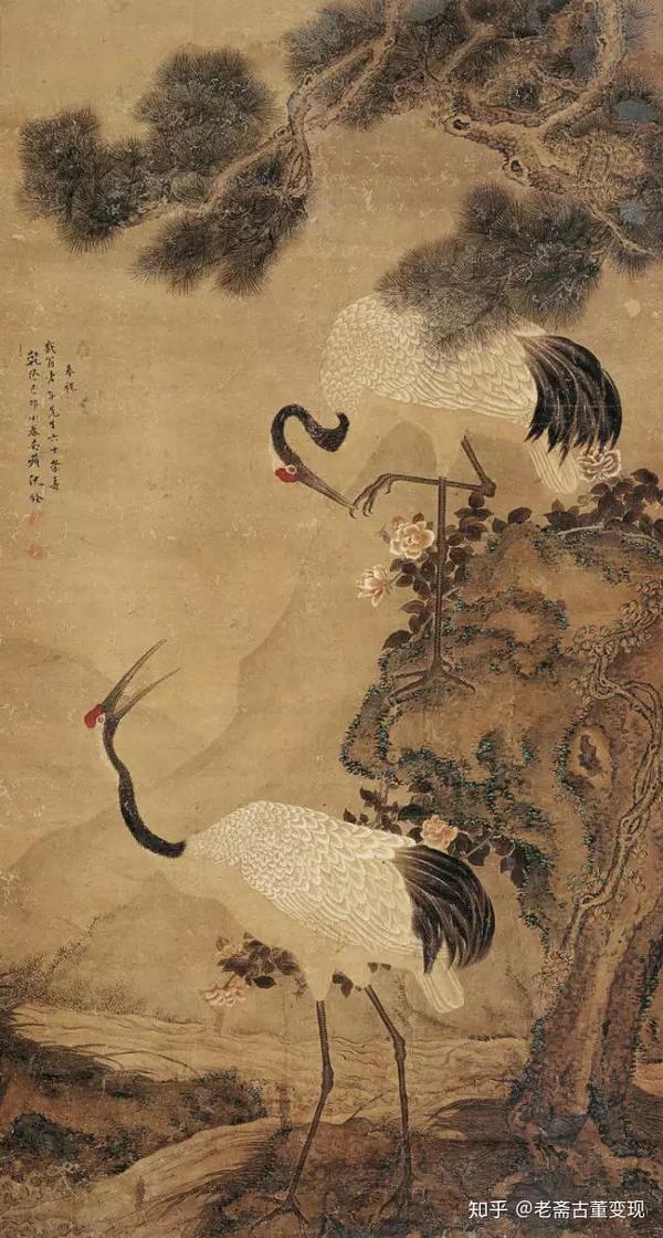 《松鹤延年》 清 沈铨(1682-1760)