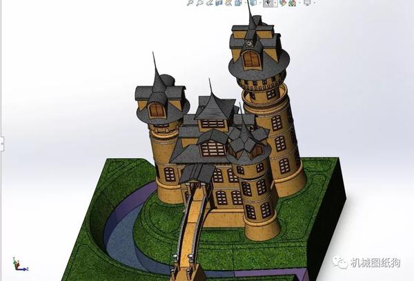 生活艺术 简易欧式古城堡模型3d图纸solidworks设计