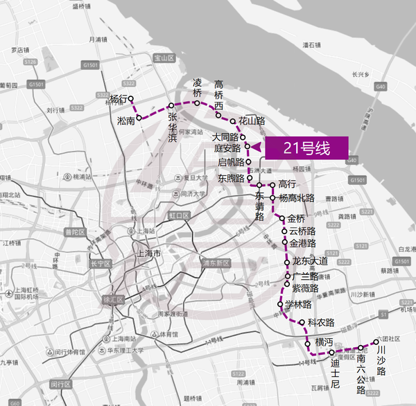 预计开通时间:2025年左右) 21号线站点图: 利好板块:杨行,淞南,外高桥