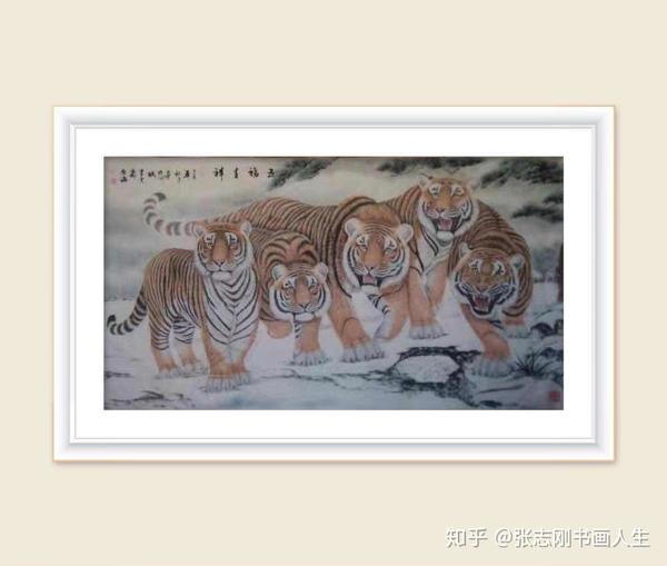 在1988年结识了"天下第一虎"冯大中的师兄倪文杰先生学习画东北虎,近