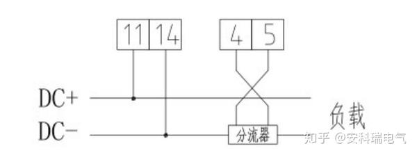 霍尔电流传感器(单独供电)与仪表之间的接线如图 所示