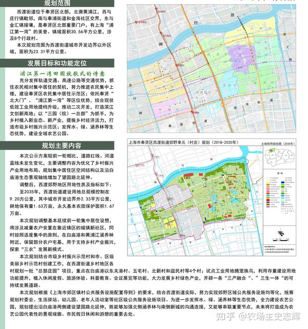 《奉贤区西渡街道郊野单元(村庄)规划(2017-2035年)》公开