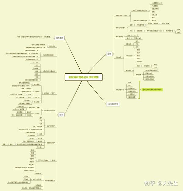 新型冠状病毒肺炎感染的防护思维导图