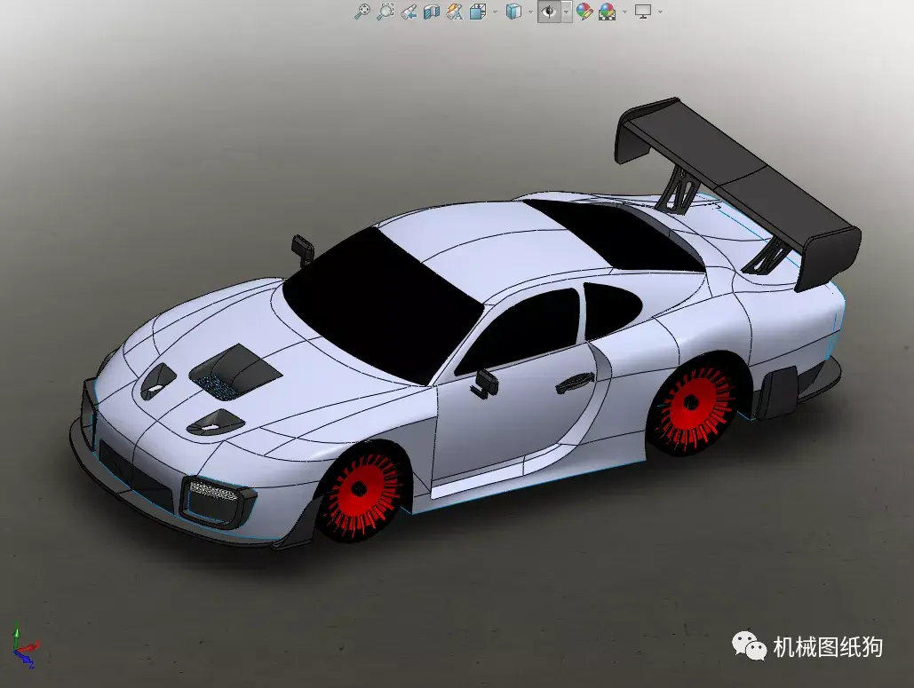 汽车轿车porsche935跑车简易模型3d图纸solidworks设计