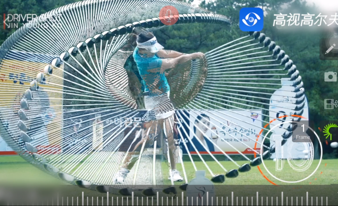 女子韩巡七冠王高真荣一号木及铁杆正面挥杆轨迹|高尔夫教学