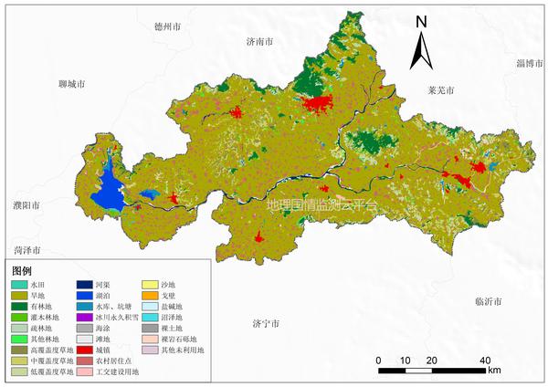 分享山东省2000年,2010年土地利用图