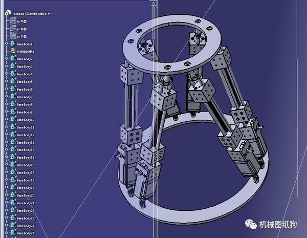 【机器人】gough stewart平台六轴并联机器人3d图纸 step格式