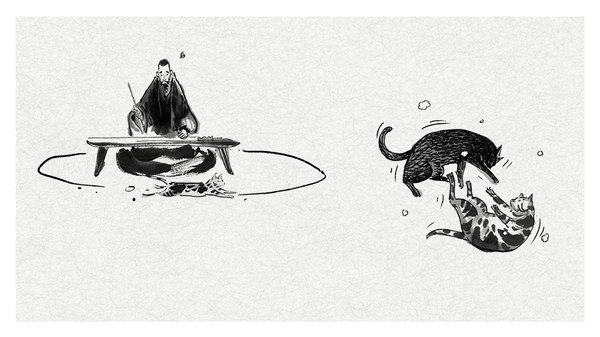 喵喵喵大师也爱画猫来吸吸水墨画风猫咪