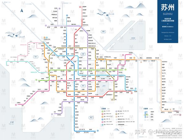 苏州轨道交通线路图(2024  / 运营版)