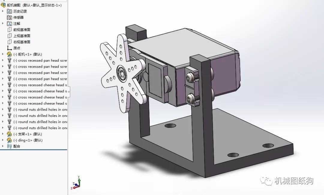 solidworks设计图纸,solidworks工程图纸 【发动机电机】舵机(精密量仪量取的数据)3d数模图纸 solidworks设计